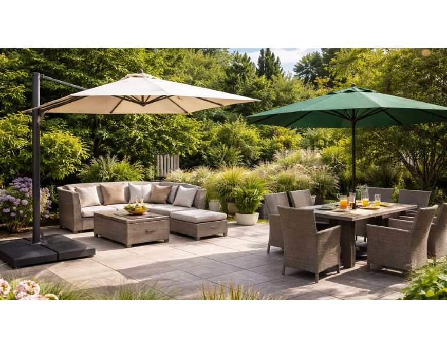 Come scegliere l’ombrellone da giardino giusto: guida tra modelli antivento, basi e dimensioni