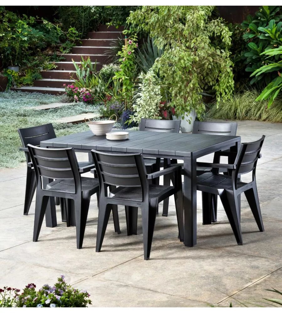 Set Julie con tavolo da giardino + 6 sedie Julie Keter - Perrone Shop