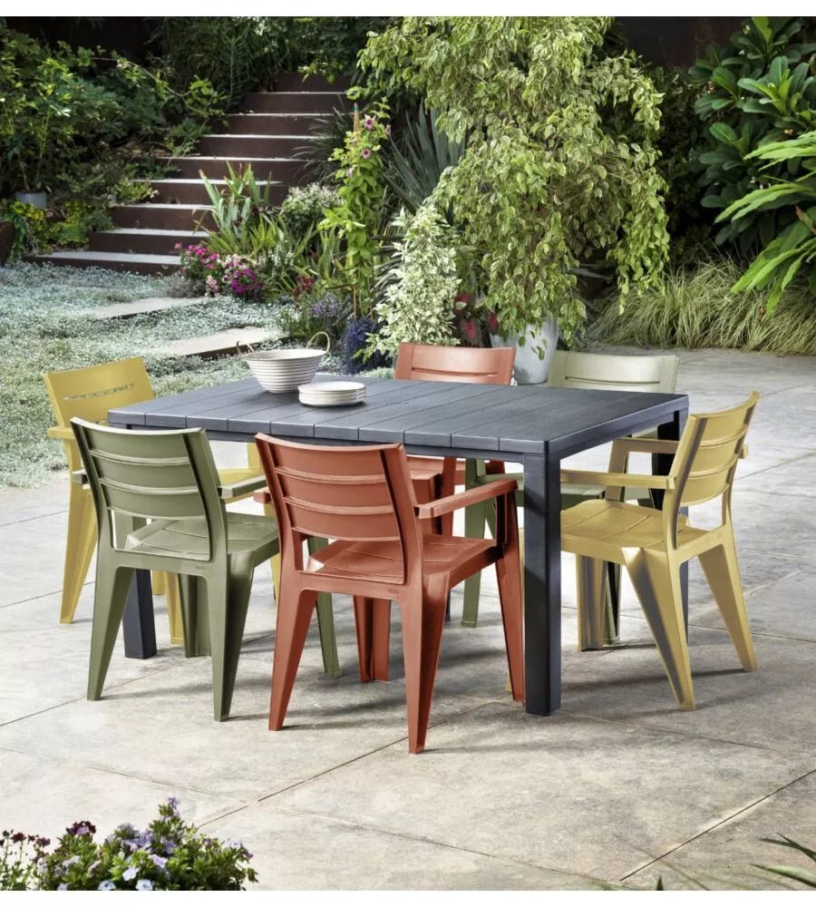 Set 6 sedie Julie da giardino multicolore - Perrone Shop