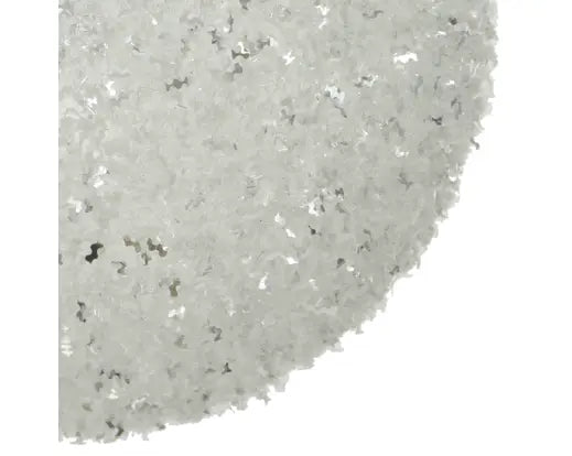 Sfera Natalizia Effetto Ghiaccio e Glitter Ø 10 cm Bianco/Silver | Kaemingk - Perrone Shop