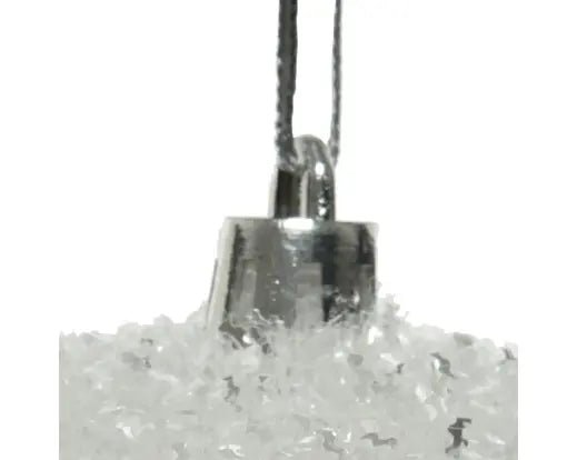 Sfera Natalizia Effetto Ghiaccio e Glitter Ø 10 cm Bianco/Silver | Kaemingk - Perrone Shop
