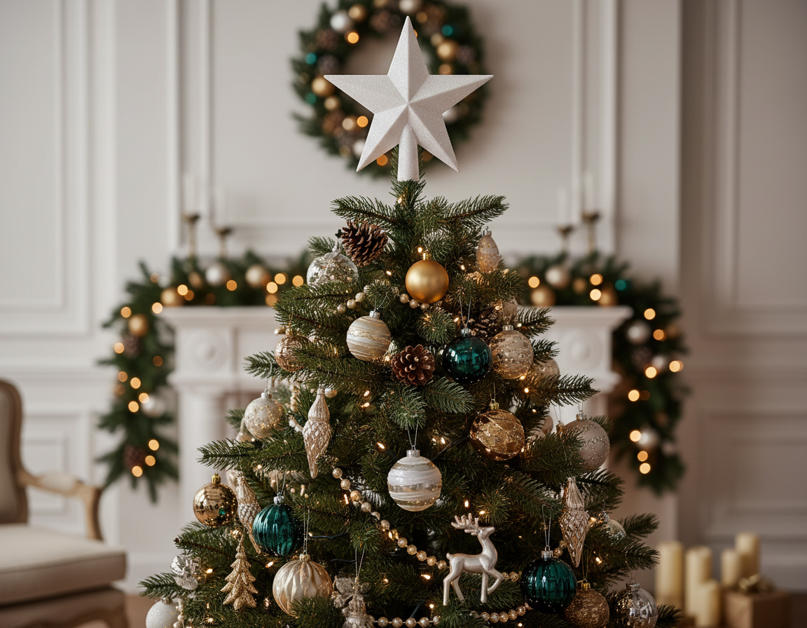 Puntale  a Stella Glitter Altezza 19 cm