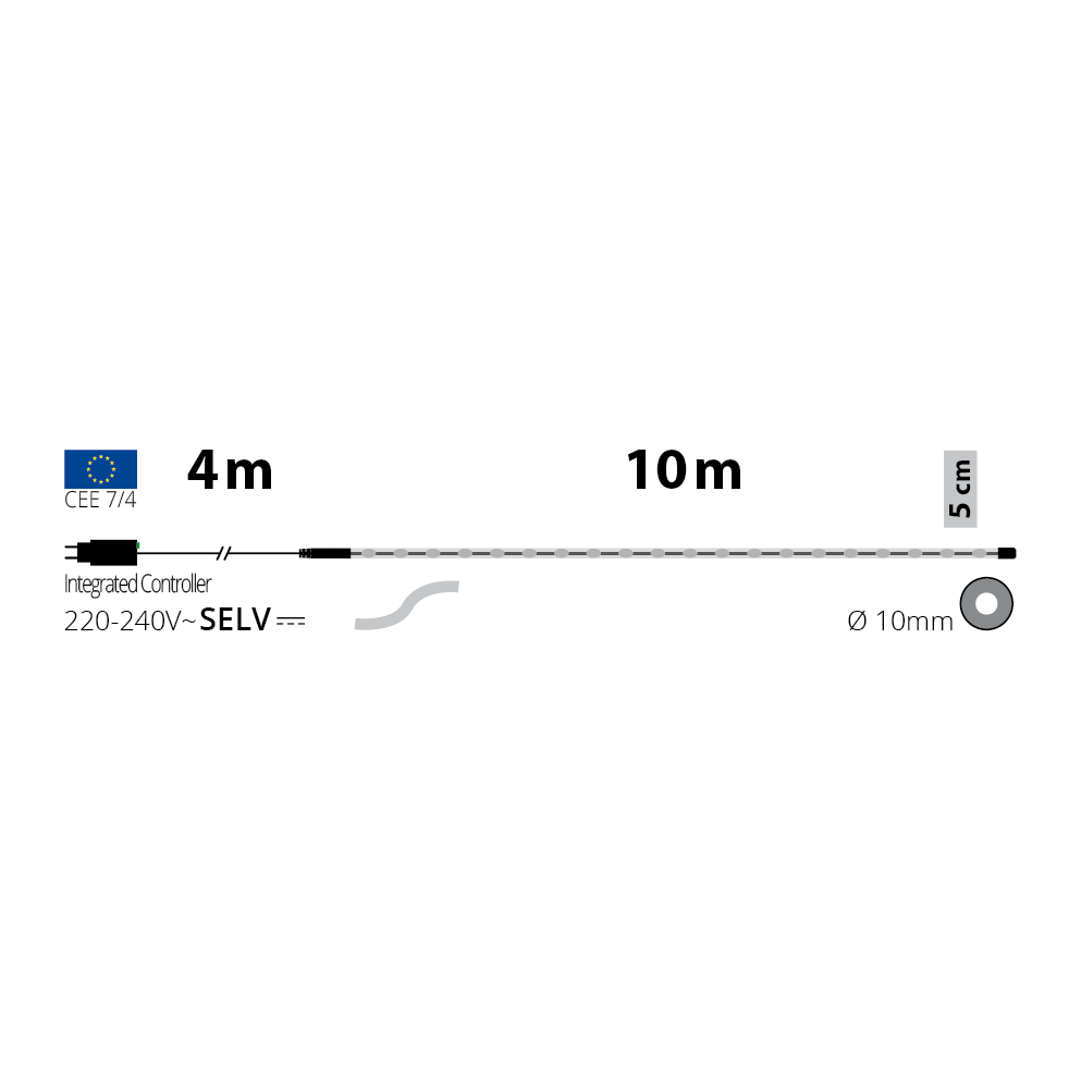 Tubo luminoso 200 LED 10 m Lotti