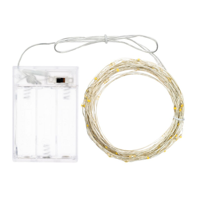 100 Microled Rgb 10mt Bianco caldo Cavo Argento | Lotti