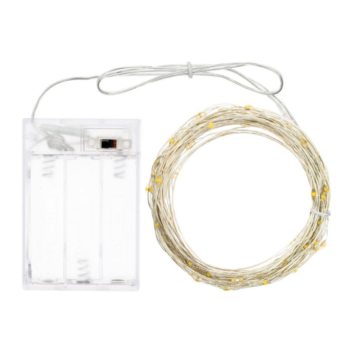 100 Microled Rgb 10mt Bianco caldo Cavo Argento | Lotti