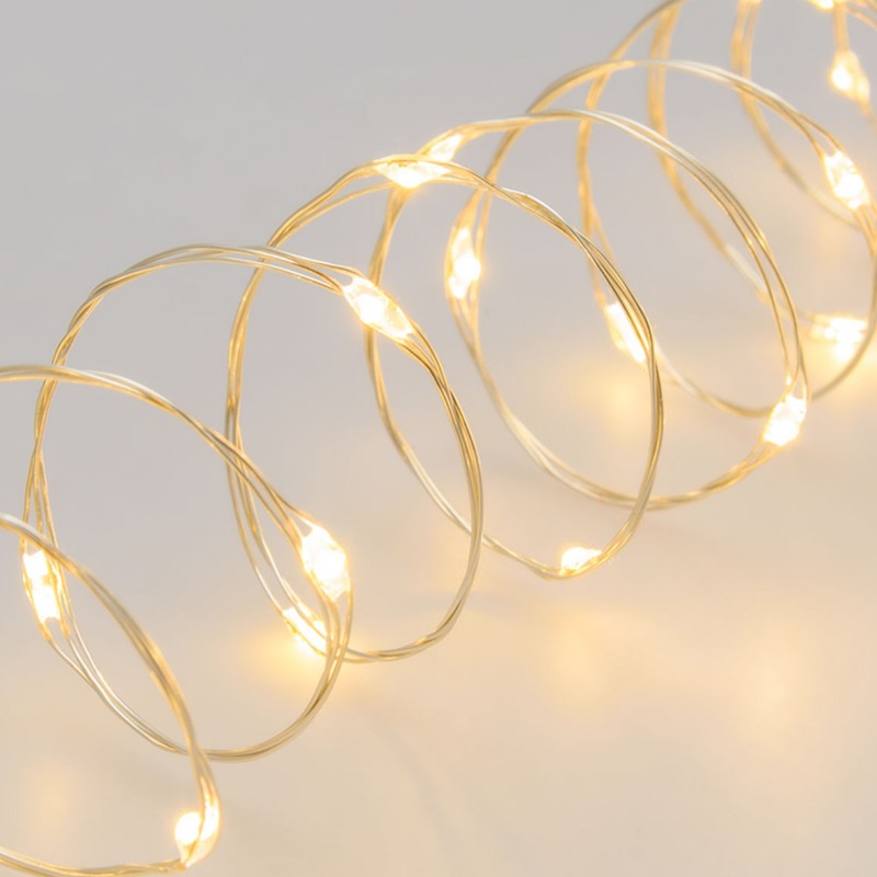 100 Microled Rgb 10mt Bianco caldo Cavo Argento | Lotti