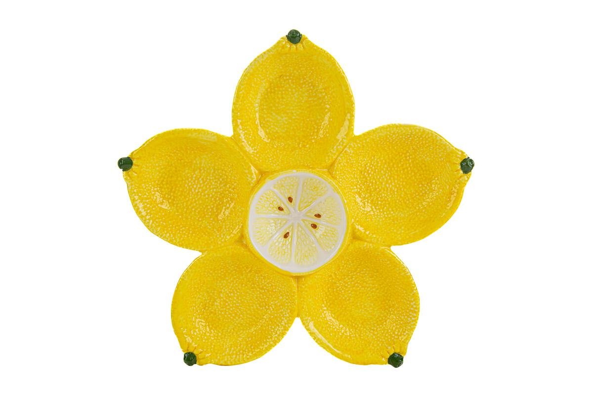 Antipastiera in ceramica decorazione limone 31X2 - Perrone Shop