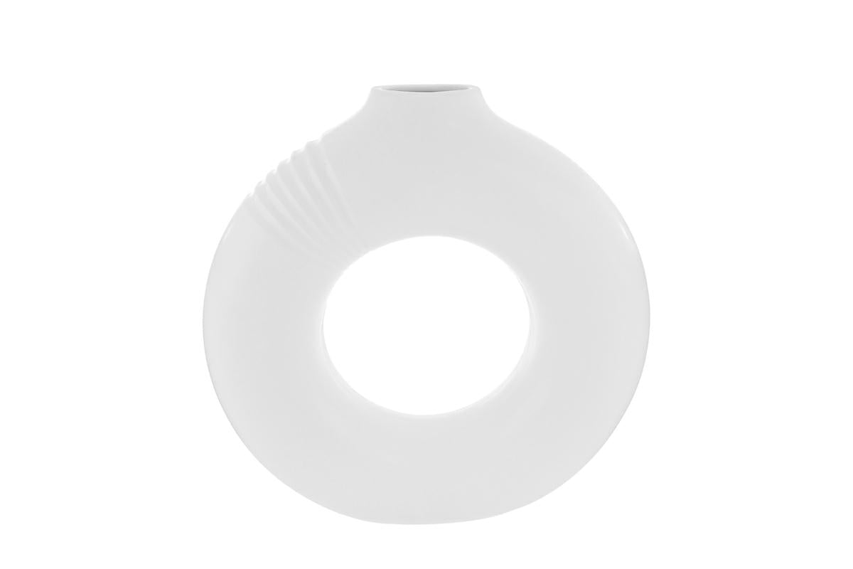 Vaso in ceramica bianco 34x9xH.33cm - Perrone Shop