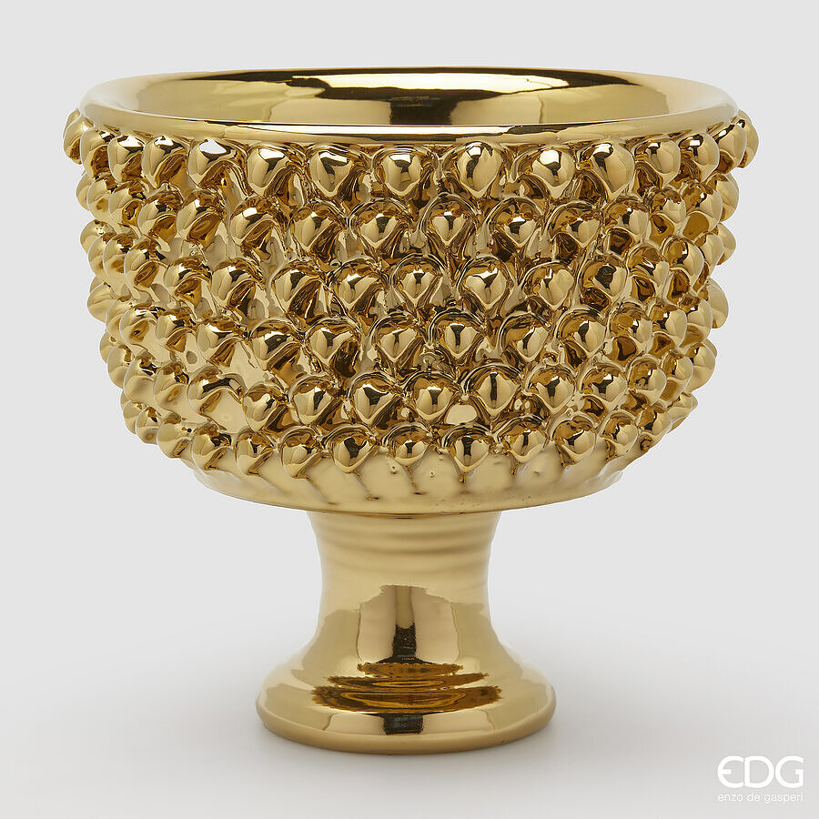 Vaso Fenice Pigna con piede Oro | EDG