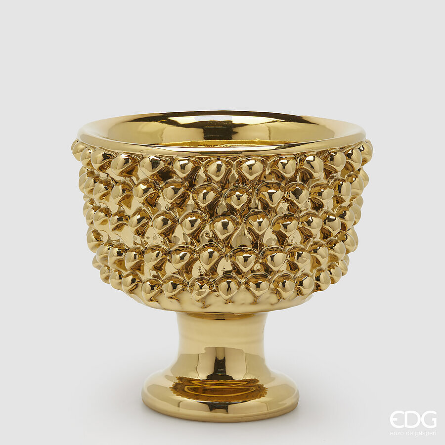 Vaso Fenice Pigna con piede Oro | EDG