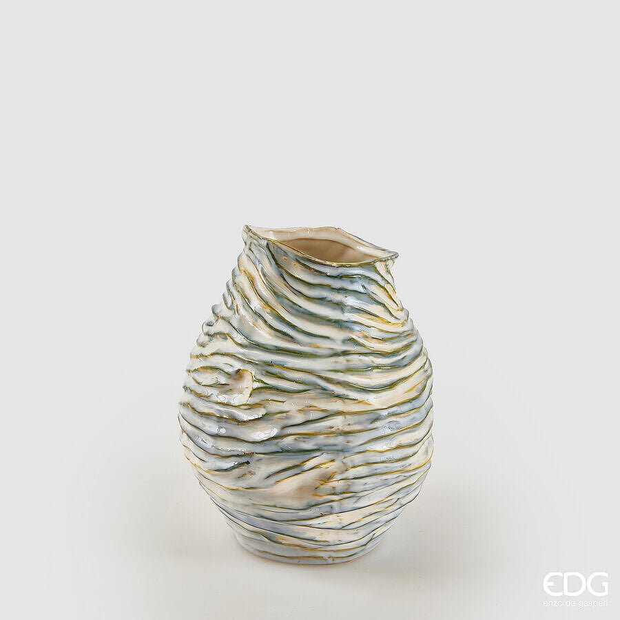 Vaso Chakra strati bianco - azzurro EDG - Perrone Shop