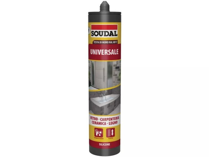 Silicone Acetico Testa di Moro RAL 8017 Soudal 280 ml