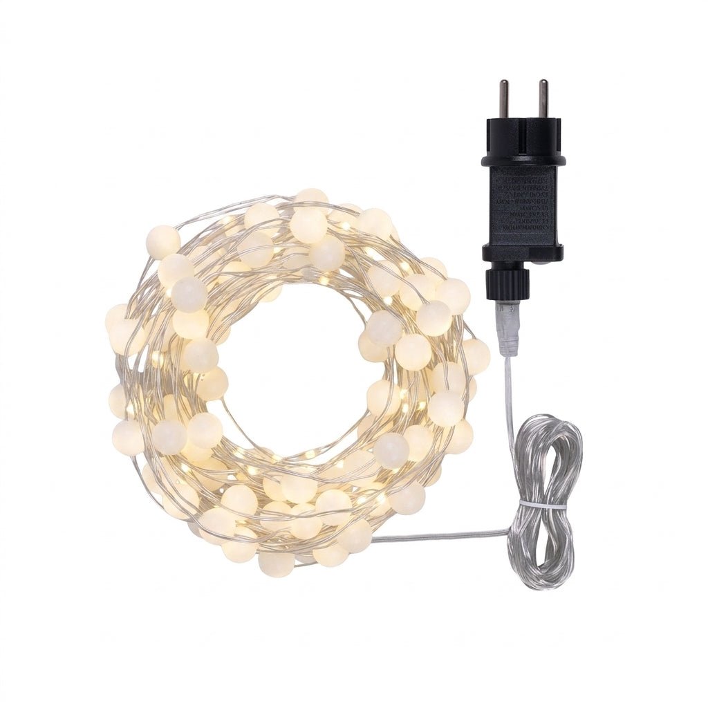 Catena luminosa 200 Mini Sfere MicroLED luce calda – 10 m | Lotti - Perrone Shop