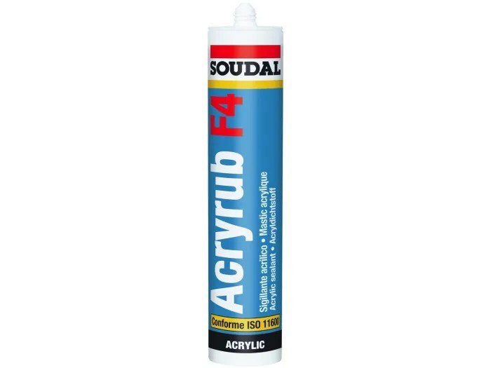 Sigillante Acrilico Soudal Acryrub F4 Bianco 300 ml Verniciabile - Perrone Shop