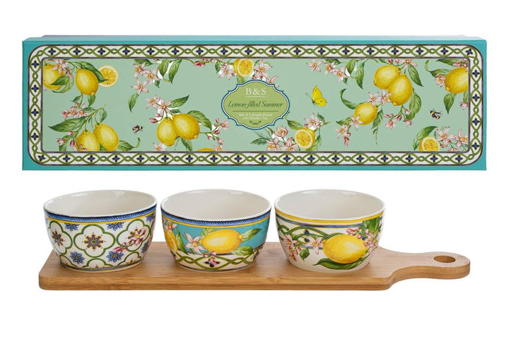 Set 3 ciotole in porcellana con limoni - Perrone Shop