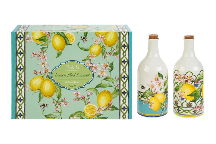 Set olio e aceto in porcellana limoni 7,5X20CM - Perrone Shop