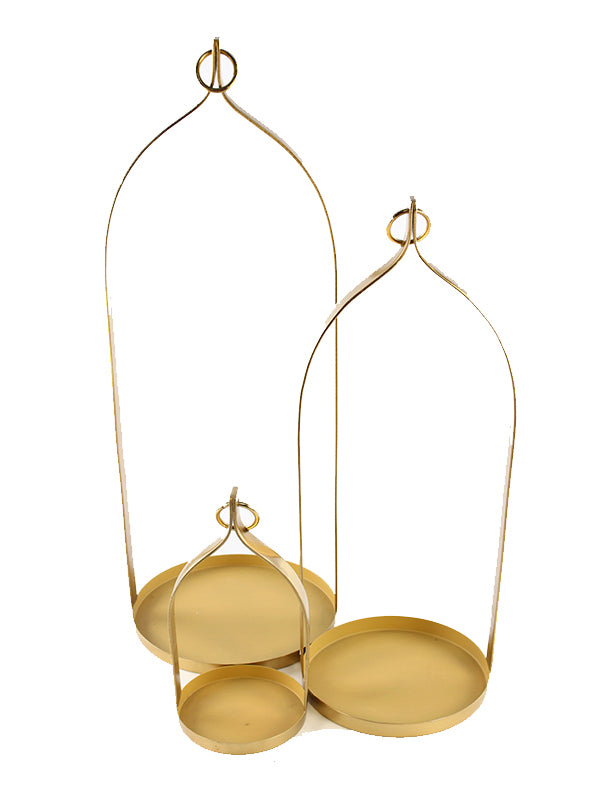 Alzata Decorativa Oro Placcato – Set di Alzate in Metallo