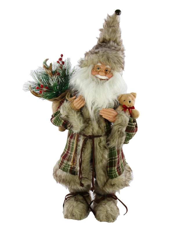 Babbo Natale verde scozzese H.62CM