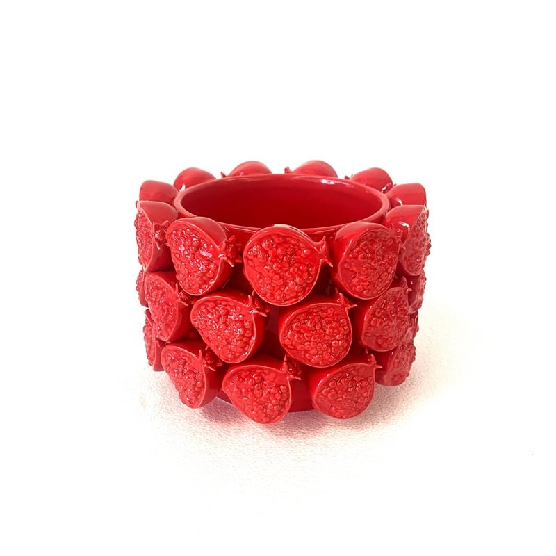 Vaso Melograno Rosso in Ceramica – Diametro 25×17 cm - Perrone Shop