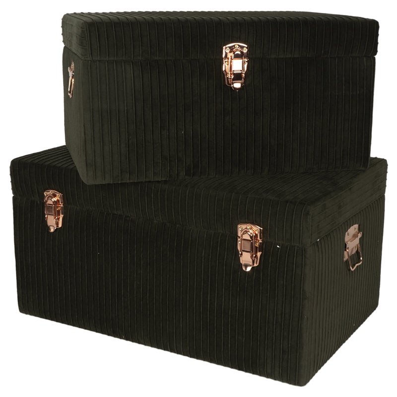 Baule Verde in Legno e Rivestimento in PVC - Perrone Shop