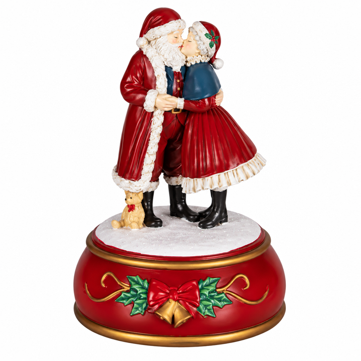 CARILLON BACIO BABBO NATALE 12,2x12,8xH.18,2CM