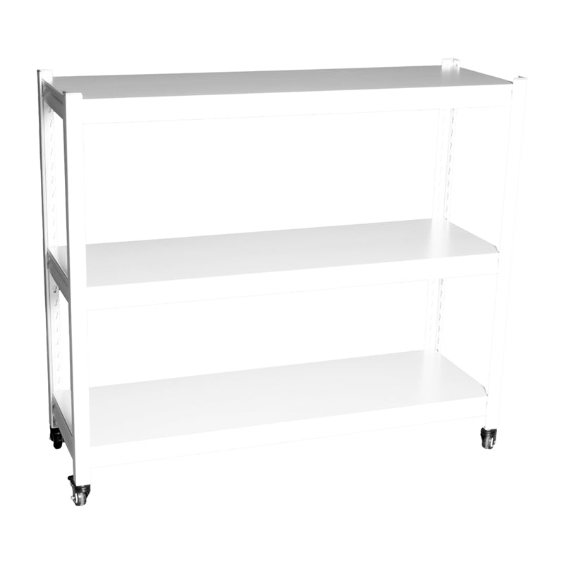 Scaffale Avorio 120×40×100 cm in Metallo con Ruote