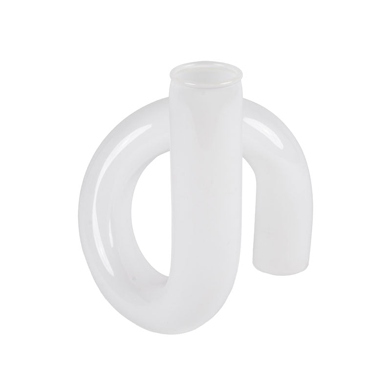 Vasetto bianco lucido in vetro - Perrone Shop