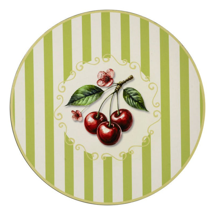 Sottopiatto con decorazioni ciliegie in PVC D.33CM - Perrone Shop