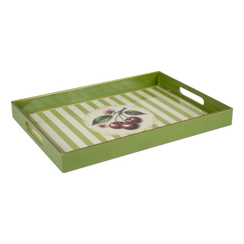 Vassoio con decorazioni ciliegie 35X25CM PVC - Perrone Shop