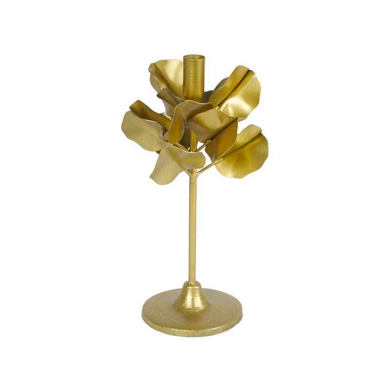 Candeliere foglie oro in metallo - Perrone Shop