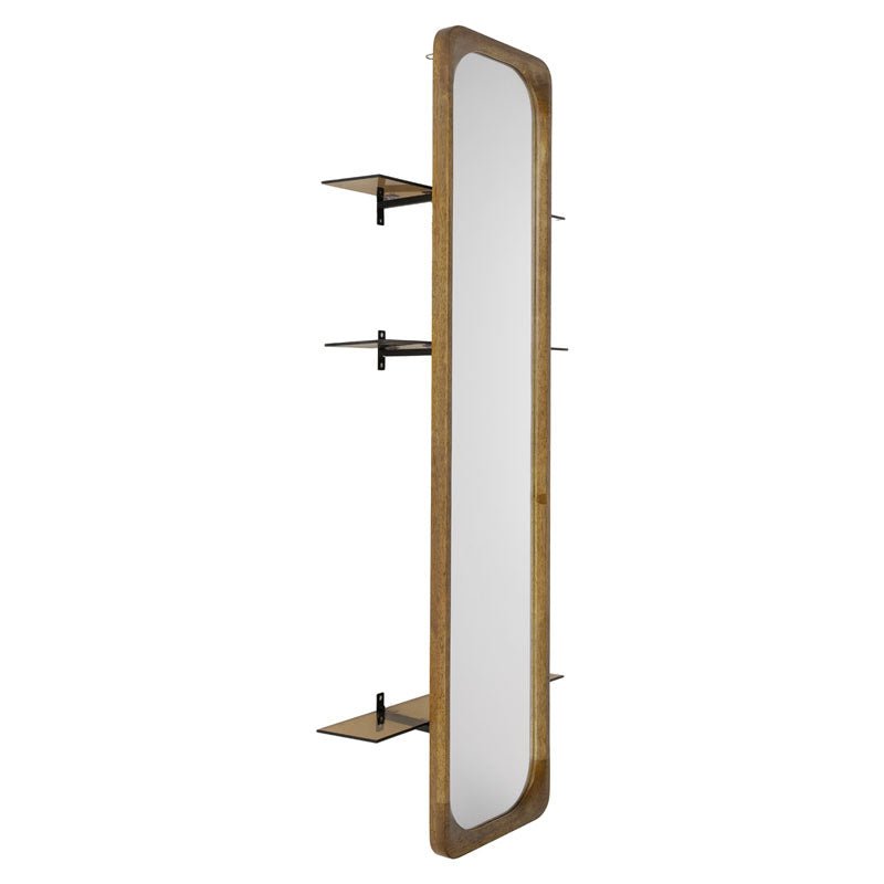 Specchio da Parete con Mensole in Legno - Perrone Shop
