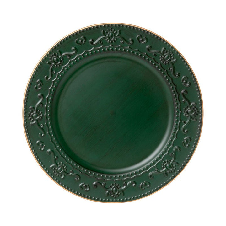 Sottopiatto verde-oro in Pvc D.33cm | Plathea - Perrone Shop