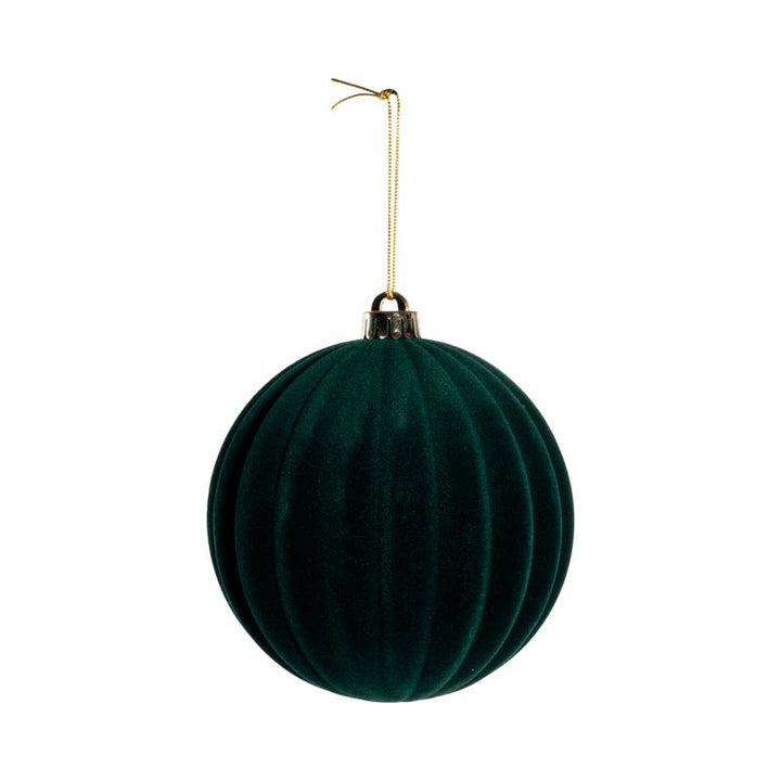 Palla di Natale floccata verde | Plathea - Perrone Shop
