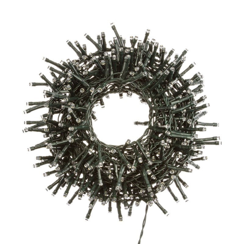 Catena luminosa da 1500 Cluster Filo Verde Caldo 30mt | Lotti