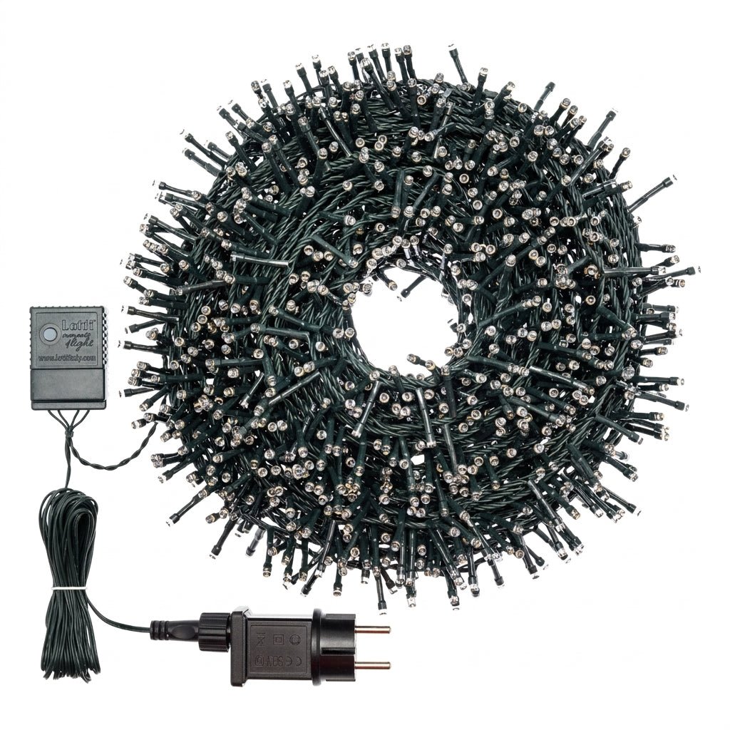 Catena luminosa da 1500 Cluster Filo Verde Caldo 30mt | Lotti - Perrone Shop