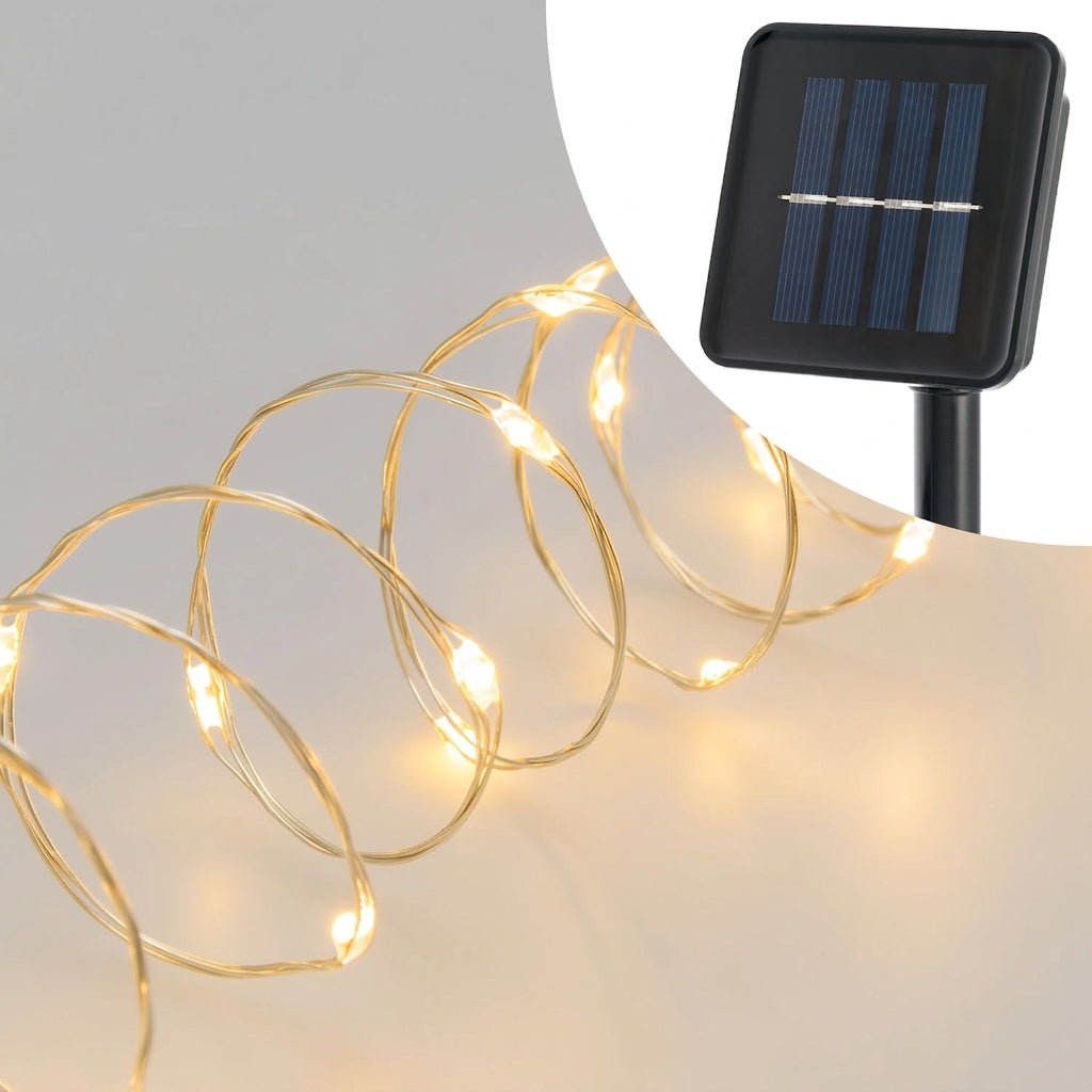 Catena solare 20 m con 200 MicroLED luce calda - Perrone Shop