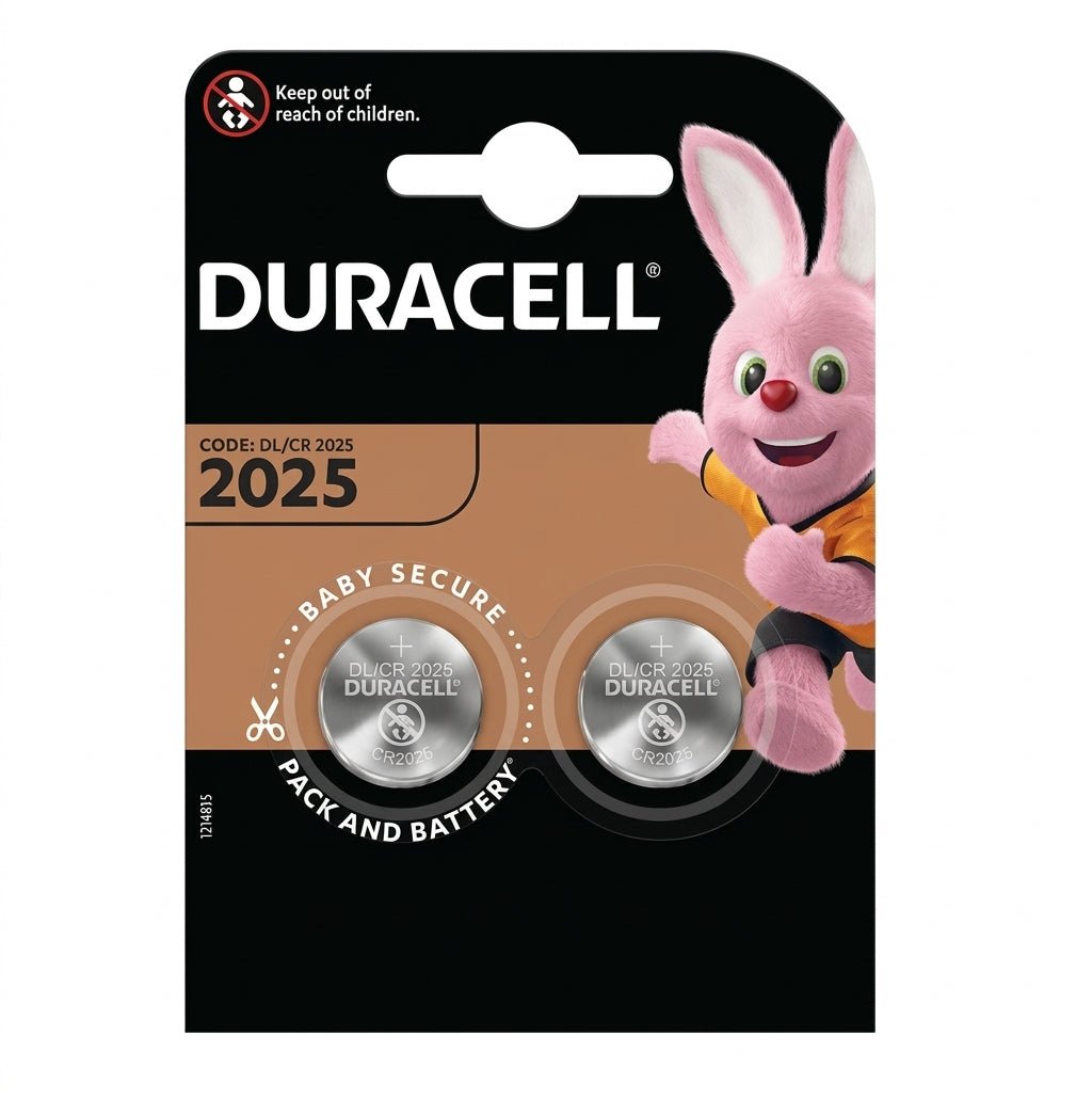 Batteria Duracell CR2025 al litio 3V – Confezione da 2 - Perrone Shop