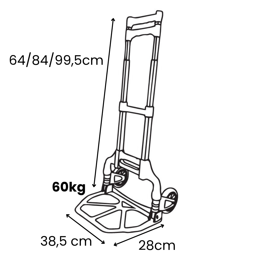 Carrello Smart Portapacchi Pieghevole in Alluminio Portata 60kg
