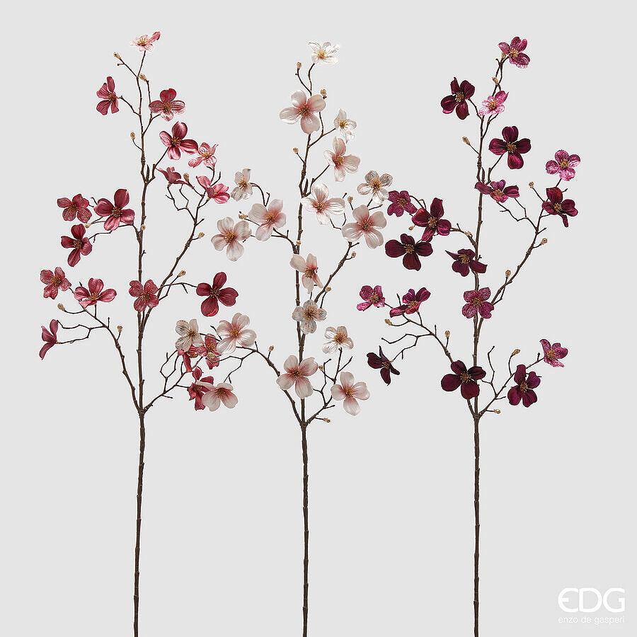 Ramo artificiale Cornus in velluto Rosa H.90 | EDG