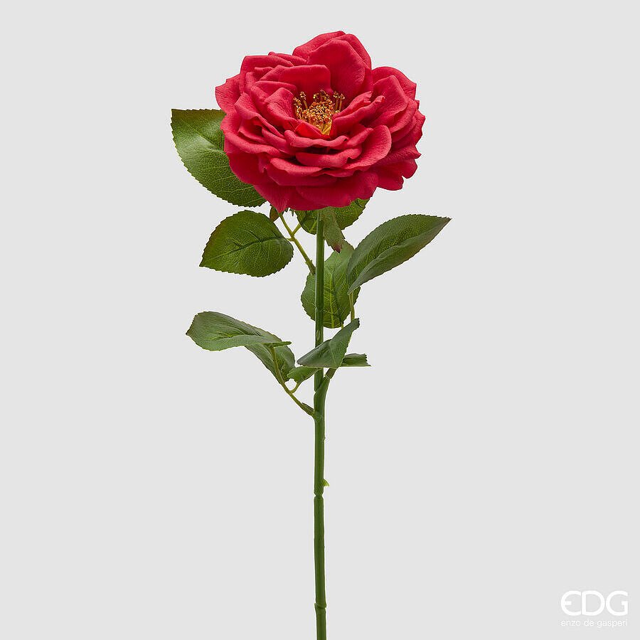 Rosa Artificiale Rossa con Gambo h58cm | EDG - Perrone Shop
