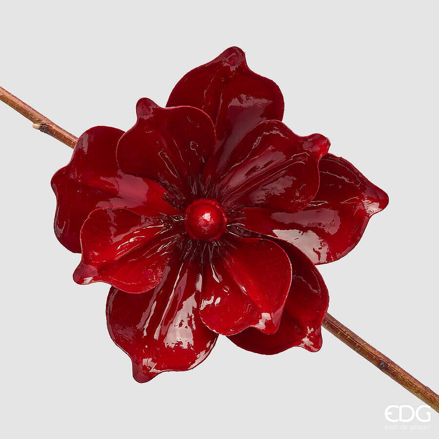 Fiore artificiale Magnolia glossy a clip D20cm | EDG - Perrone Shop