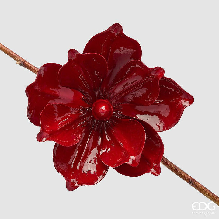 Fiore artificiale Magnolia glossy a clip D20cm | EDG - Perrone Shop