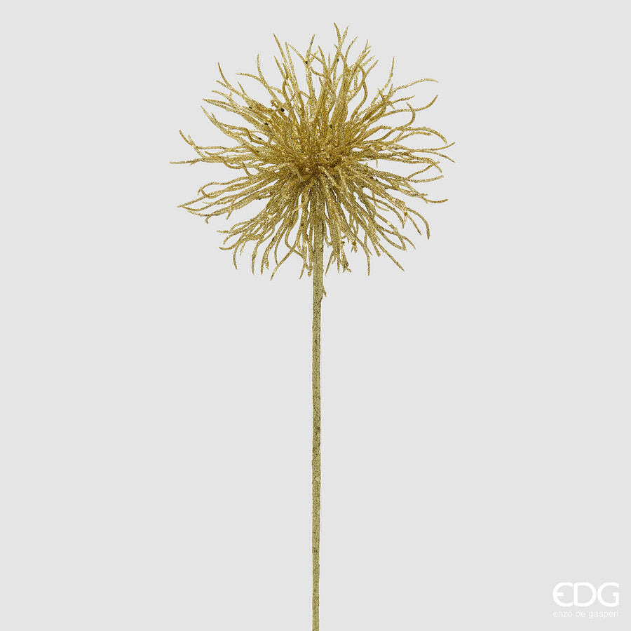 Ramo artificiale Pompom glitter H.60 D.18 oro | EDG