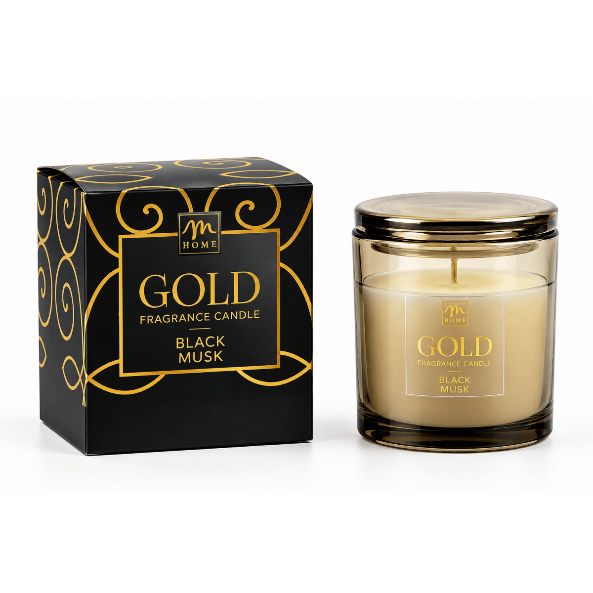 Candela Profumata Black Musk Mercury Gold 195 g - Perrone Shop
