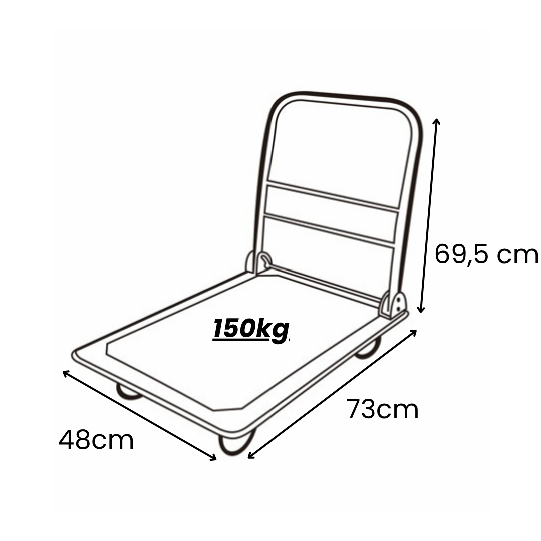 Carrello Clever Ribaltabile Acciaio e PVC Portata 150Kg