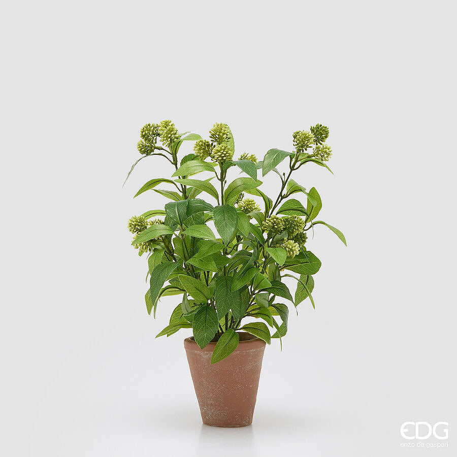 Pianta Viburno artificiale con vaso | EDG