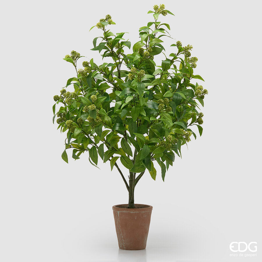 Pianta Viburno artificiale con vaso | EDG