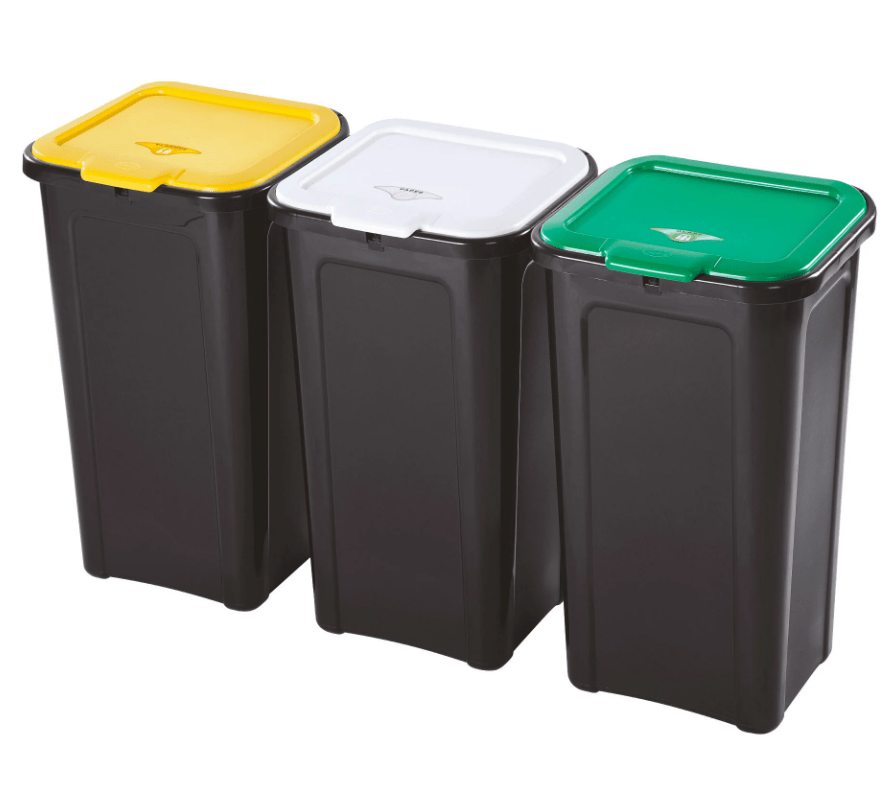 Set 3 Pattumiere Raccolta Differenziata 44LT - Perrone Shop