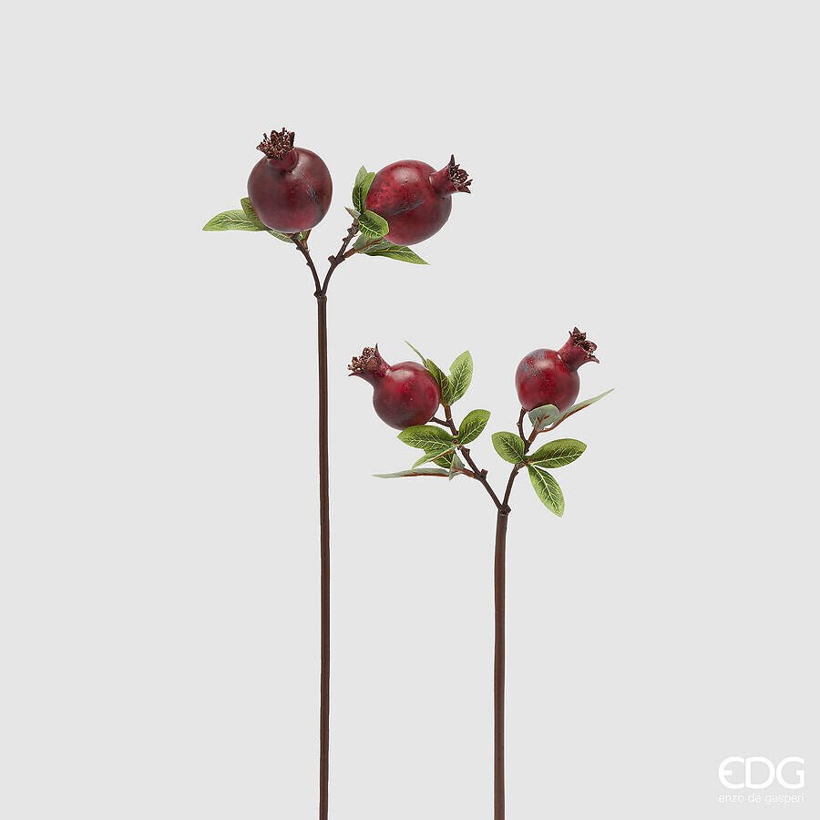 Ramo melograno artificiale con foglie Bordeaux H.33 | EDG - Perrone Shop