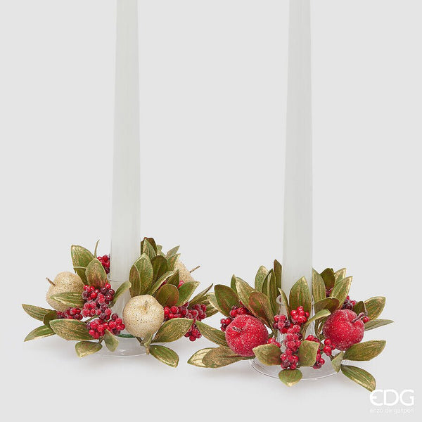 Girocandela con mele e foglie D.15cm | EDG - Perrone Shop